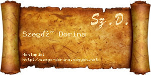 Szegő Dorina névjegykártya